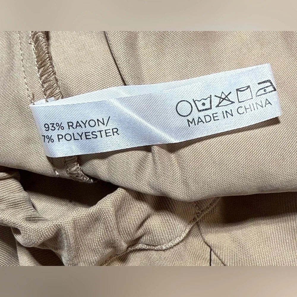 Tuckernuck Khaki Keaton Skirt XS NWT Rayon Blend Midi Neutral Slit Chic - Picture 9 of 9